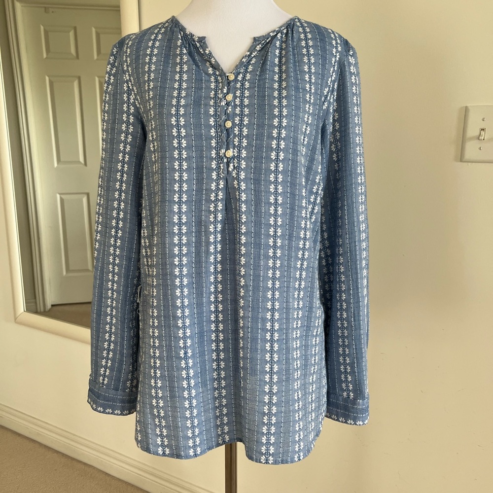 Denim chambray blouse by TALBOTS size small